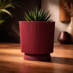 Minimalist Japandi Planter with Integrated Reservoir – Modern Indoor Plant Pot