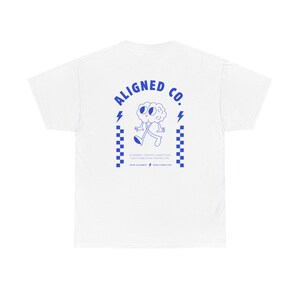 Camiseta gráfica Aligned Co. - Unisex, algodón grueso, diseño de cerebro