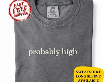 Camiseta "Probablemente Alto" Comfort Colors® – Divertida camiseta con cita sarcástica – Camiseta con humor para adultos, regalo unisex para fiestas