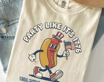 Party Like It's 1776 Trendy 4th of July Comfort Colors® Shirt, Patriotic Shirt, Independence Day Merch