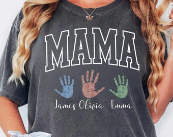 Custom Mama With Kids Name Comfort Colors® Shirt - Mothers Day Tee, Custom Grandma Gift
