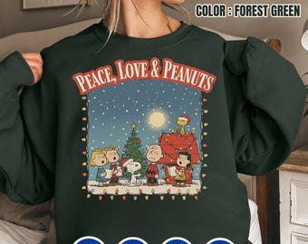 Peanuts Christmas Sweatshirt – Charlie Brown Snoopy Cartoon, Family Matching