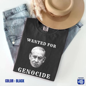 Protest Shirt | Netanyahu Wanted for Genocide - Anti War Tee ,Unisex Comfort Colors Shirt image 13