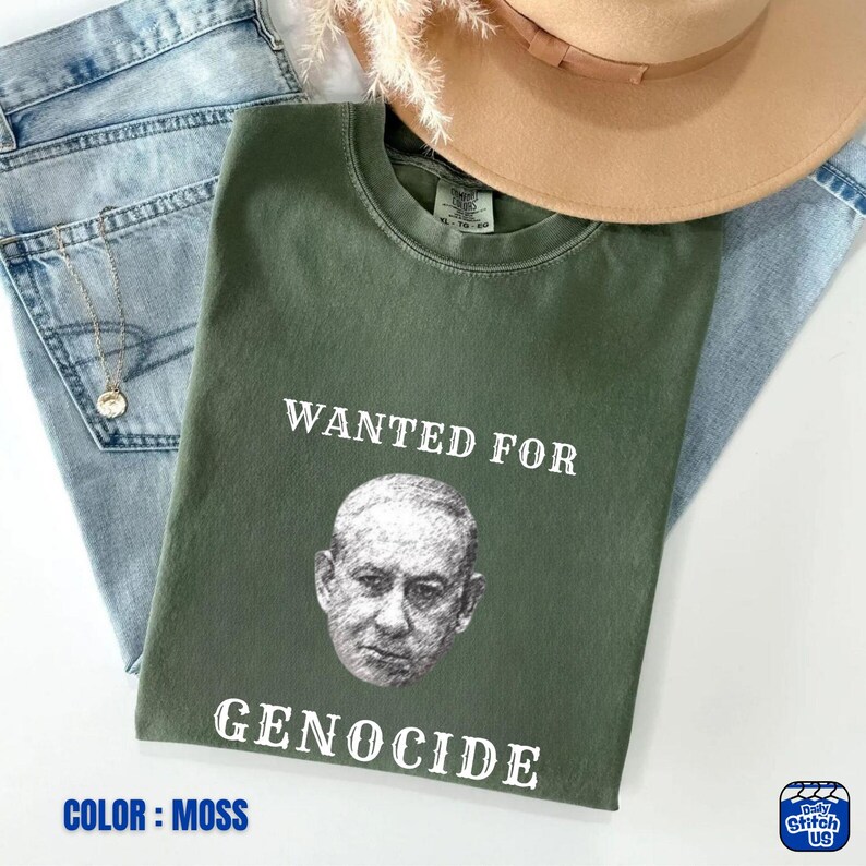 Protest Shirt | Netanyahu Wanted for Genocide - Anti War Tee ,Unisex Comfort Colors Shirt image 12