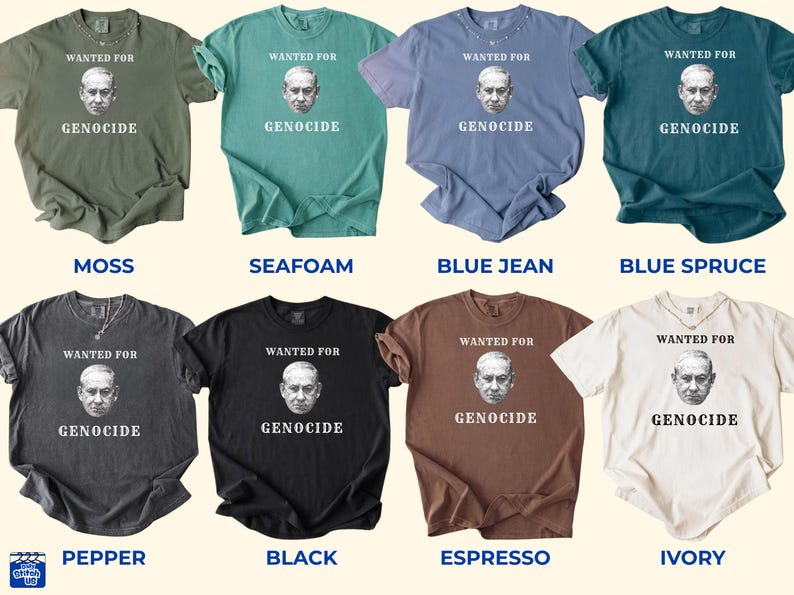 Protest Shirt | Netanyahu Wanted for Genocide - Anti War Tee ,Unisex Comfort Colors Shirt image 2