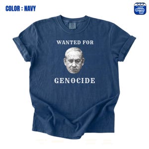 Protest Shirt | Netanyahu Wanted for Genocide - Anti War Tee ,Unisex Comfort Colors Shirt image 6