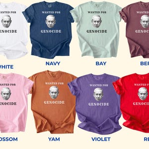 Protest Shirt | Netanyahu Wanted for Genocide - Anti War Tee ,Unisex Comfort Colors Shirt image 3