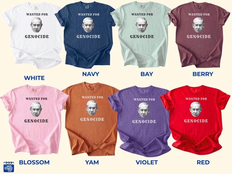 Protest Shirt | Netanyahu Wanted for Genocide - Anti War Tee ,Unisex Comfort Colors Shirt image 3
