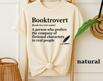 Booktrovert Shirt | Funny Book Lover Definition Tee | Introvert Reader Gift
