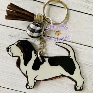 Bassett Hound SVG l Keychain cut file l Dog l Doggo l Hand drawn l Lemon Bassett Hound image 2