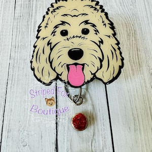 Goldendoodle badge reel l Labradoodle l Custom l OOAK l Furbaby
