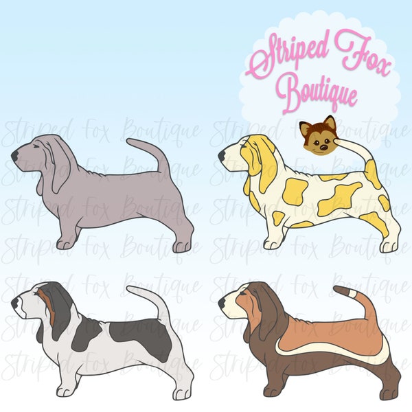 Bassett Hound SVG l Keychain cut file l Dog l Doggo l Hand drawn l Lemon Bassett Hound