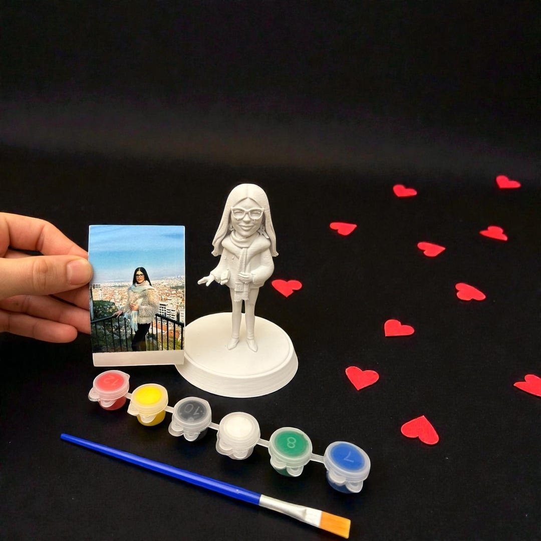 Making Photo Figures Custom 3D Figurine From Photo, Personalized Mini Statue, DIY Paint Your ...