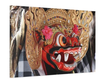 Bali Barong Mask Travel Photography Canvas Print