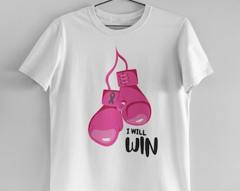 Camiseta contra el cáncer de mama: "Venceré", empoderamiento, concientización y apoyo.