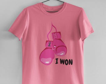 Camiseta contra el cáncer de mama: Gané, empoderamiento, concientización y apoyo.