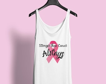 Camiseta sin mangas con acceso al puerto de quimioterapia / Ropa de apoyo para pacientes con cáncer "Más fuertes que el cáncer, siempre"