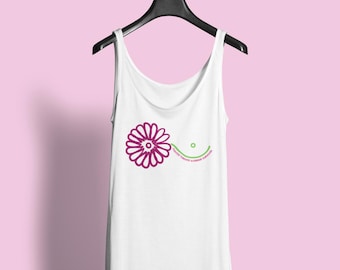 Camiseta sin mangas con diseño de acceso al puerto de quimioterapia / Ropa de apoyo para pacientes con cáncer con estampado de flores