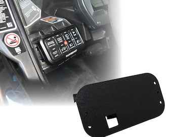 Uchwyt na panel przełącznika Auxbeam 8-gniazdowego bez wiercenia do Can-Am | Niestandardowy panel deski rozdzielczej do Maverick x3 | Modyfikacja terenowa UTV SxS | Wyprodukowano w USA