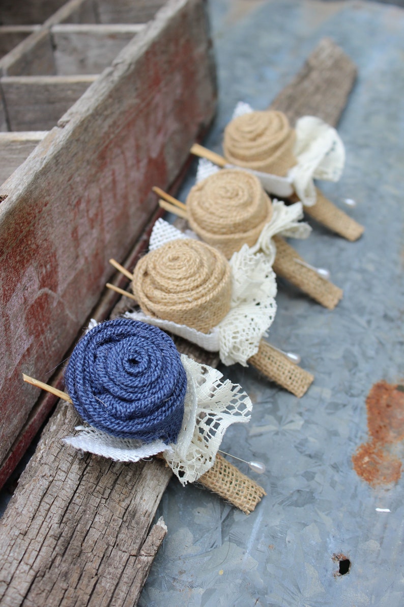 Navy Burlap and Lace Bridal Bouquet, rustic wedding bride's bouquet, rustic romance, burlap bouquet, navy wedding, keepsake bouquet, bride image 9