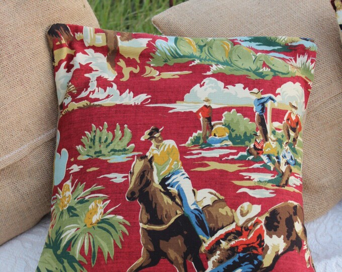 Vintage Cowboys / Rustic Western Pillow Case for 18 X 18 Etsy
