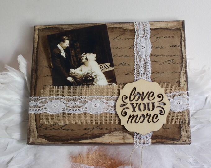 Love You More Photo Frame Canvas Artwork Multimedia Vintage Etsy