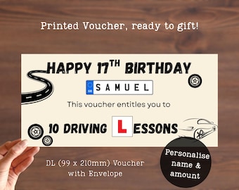 Cupón personalizado para clases de conducción, cupón de cumpleaños para nuevos conductores