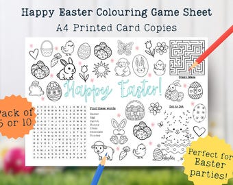 Mantel individual para colorear de Pascua, hoja para colorear con actividades para niños