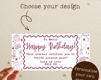 Vale de regalo imprimible personalizado (regalo digital)