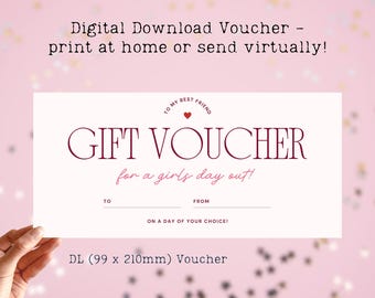 Vale regalo para un día de chicas, vale de cumpleaños para ella (descarga digital)