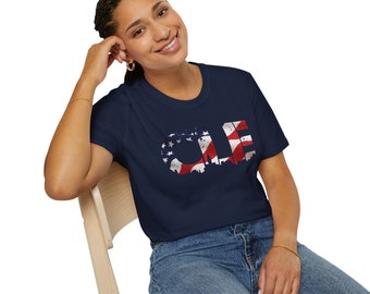 CLE Cleveland, Ohio American Flag Unisex Mens/Womens Softstyle T-Shirt - 6 Colors - FREE SHIPPING