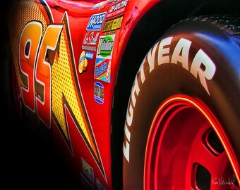 Lightning McQueen Disney Cars - 8x10, 11x14 or 16x20 Art Print by Kenneth Krolikowski - Free Shipping