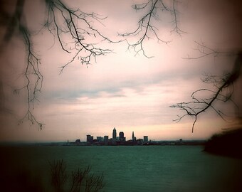 Downtown Cleveland, Ohio From Lakewood Park Original Photograph Art Print by Ken Krolikowski - 3 Size Options- Free Shipping