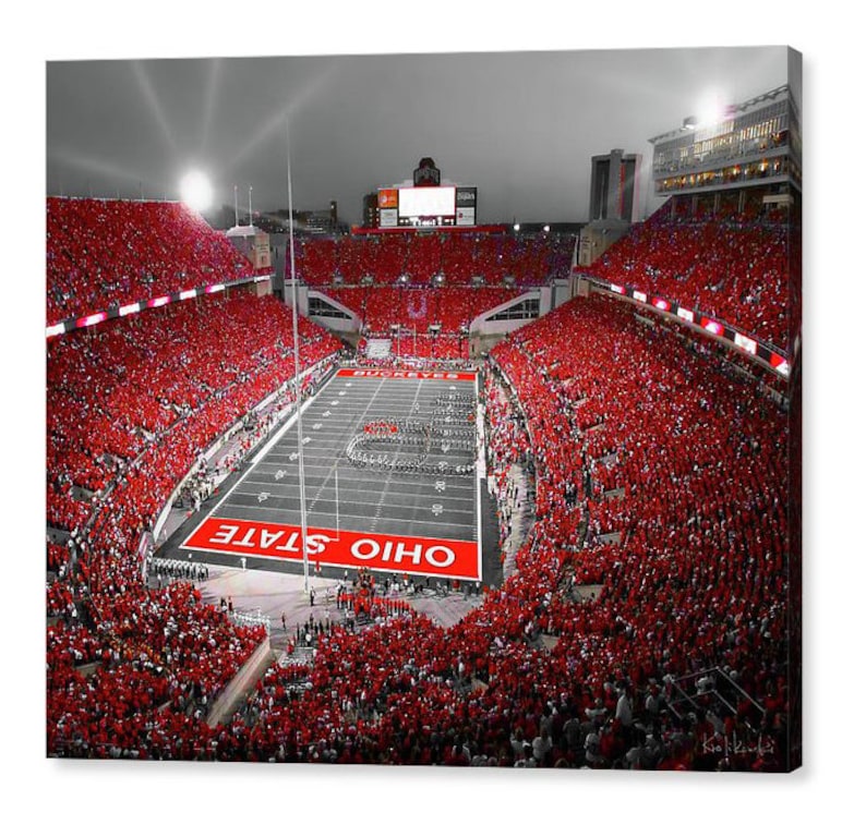 A Scarlet Stage Ohio State Buckeyes Ohio Stadium 8x10, 11x14, 16x20 Print OR 20x24 Canvas Wrap by Ken Krolikowski Free Shipping image 4