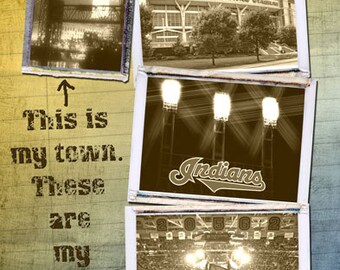 Cleveland Indians Browns Cavs - "My Town My Teams" - Photograph - Illustration - Print by Kenneth Krolikowski - 2 Sizes - Free Shipping