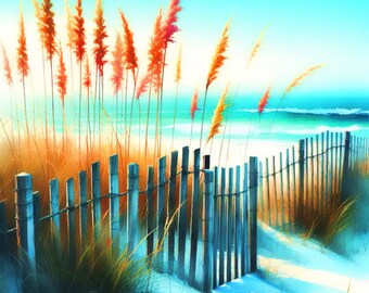 Digital File Or Physical Print with FREE SHIPPING Original Work by Ken Krolikowski Beach Ocean Seaside Surf Digital Watercolor Wall Decor