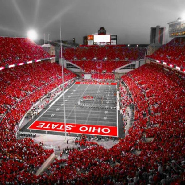 A Scarlet Stage - Ohio State Buckeyes Ohio Stadium 8x10, 11x14, 16x20 Print OR 20x24 Canvas Wrap by Ken Krolikowski - Free Shipping