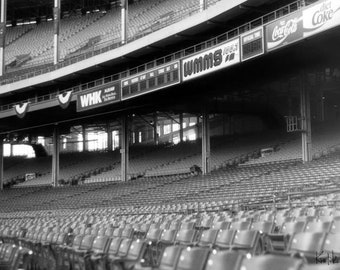 Inside Cleveland Stadium - Cleveland, Ohio Photography Art Print, 2 Sizes, BW or Color - by Kenneth Krolikowski - Free Shipping