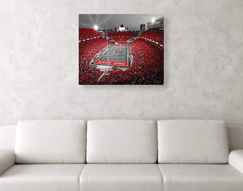 A Scarlet Stage Ohio State Buckeyes Ohio Stadium 8x10, 11x14, 16x20 Print OR 20x24 Canvas Wrap by Ken Krolikowski Free Shipping image 6