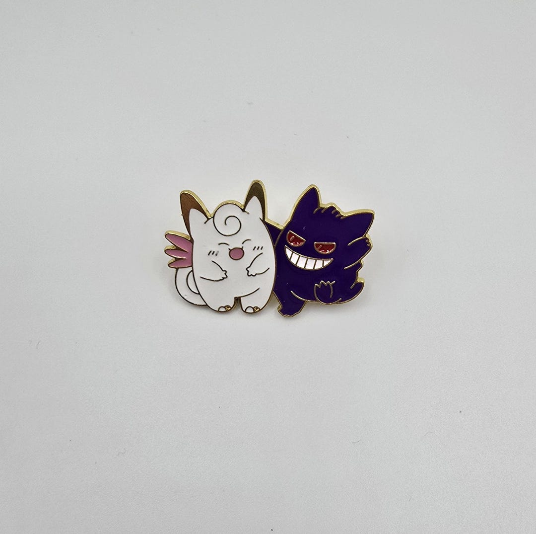 Pin of the Pokemon Characters Clefable and Gengar - Etsy