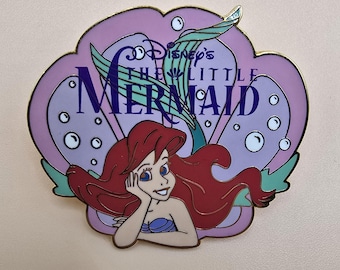 Pin oficial vintage de Disney que muestra a Ariel de La Sirenita y dice "Disney's The Little Mermaid".