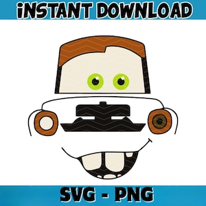 Mater Face SVG, Cars Clipart for Cricut (Digital Download)