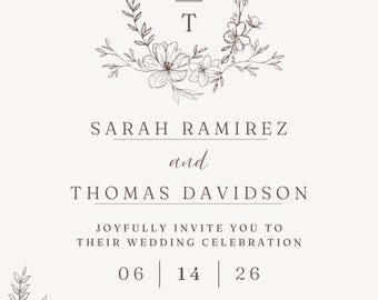 Personalisierte Hochzeitseinladung: Save The Date & Dankeskarten zum Ausdrucken