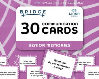 Cartes de communication alternative et améliorée pour adultes | DREAM TDAH Autisme | PDF imprimable | Cartes mémoire, outils thérapeutiques, soutien psychologique | Bridge Senior Memories
