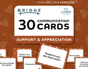 Cartes de communication CAA pour adolescents et adultes | DREAM TDAH Autisme | PDF imprimable | Cartes mémoire, outils thérapeutiques | Soutien et appréciation Bridge