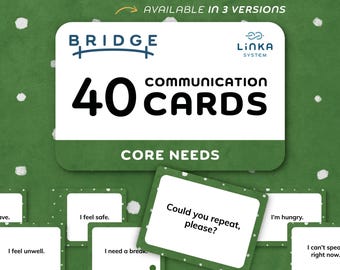 Cartes de communication CAA pour adolescents et adultes | DREAM TDAH Autisme | PDF imprimable | Cartes mémoire, outils thérapeutiques, accompagnement | Bridge Core Needs