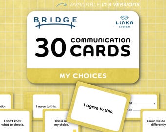Cartes de communication alternative et améliorée (CAA) pour adolescents et adultes | DREAM TDAH Autisme | PDF imprimable | Cartes mémoire, outils thérapeutiques, accompagnement | Bridge My Choices