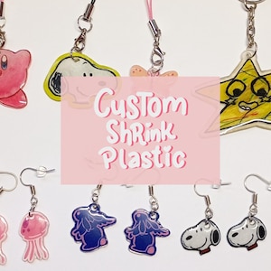 Custom Shrink Plastic Keychain, Handmade Doodle Charm, Resin Accessory (2.5 in)