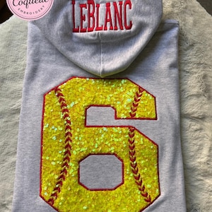 Custom Sequin Number Hoodie – Personalized Front, Back & Hood Embroidery – 3D Puff or Flat Front Design, Adult Custom Hoodie image 6