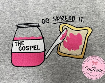 Embroidery Design - The Gospel Jam and Toast - Funny Christian Saying - DST PES JEF
